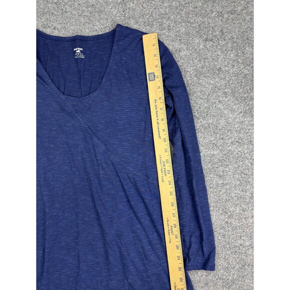 Horny Toad Dress Womens Small Blue Knit Long Sleeve V Neck Asymmetrical Hem - Picture 3 of 8